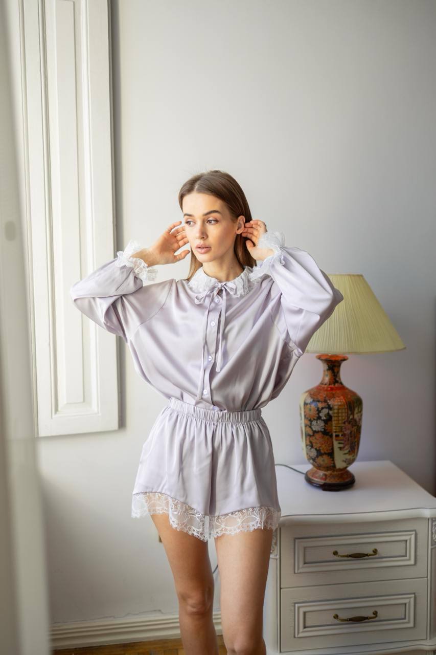 Juliette Luxury Satin Pajama Set with Lace | Premium Women’s Sleepwear