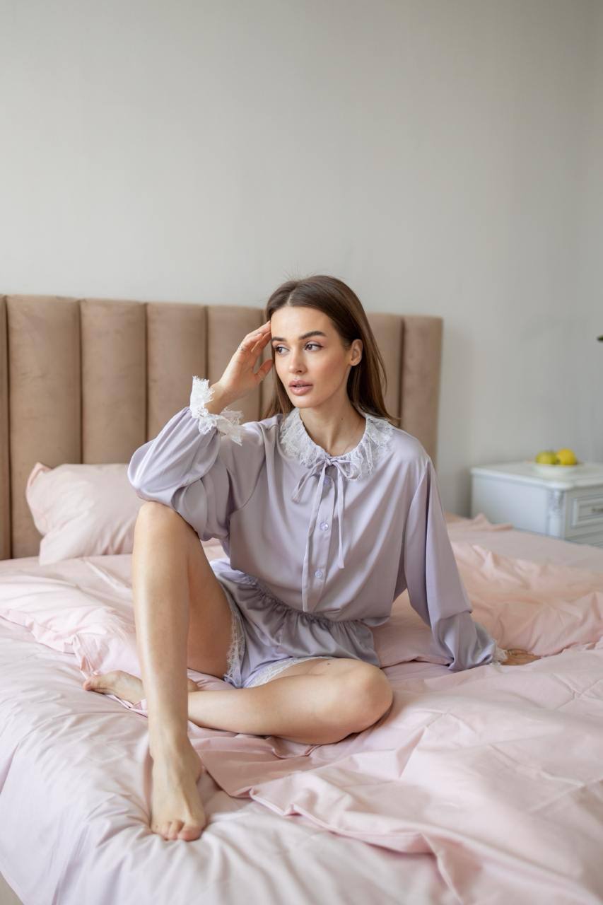 Juliette Luxury Satin Pajama Set with Lace | Premium Women’s Sleepwear