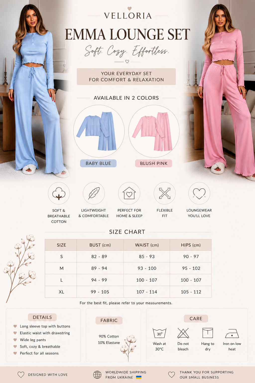 Cotton Lounge Set | Women’s Soft Pajama Set