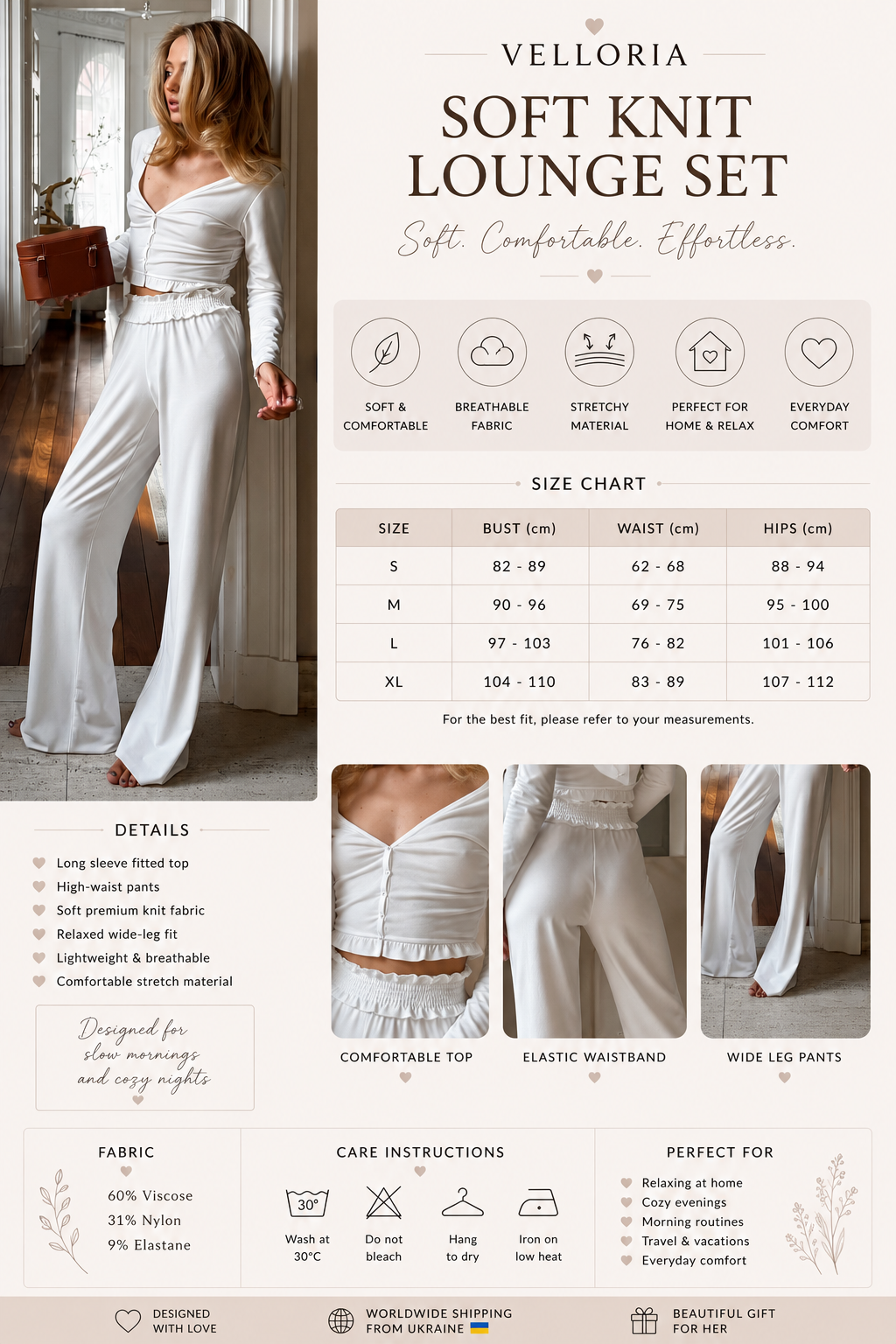 Women’s Soft Knit Lounge Set | Pajama Set
